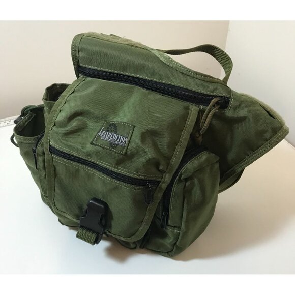 Maxpedition Green Tactical Shoulder Bag With Multiple Compartments & Adjustable - Picture 11 of 16